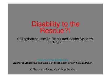 Disability to the Rescue?! Strengthening Human Rights and Health Systems in Africa.  [removed]