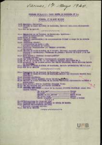 PROGRAMA DE B-A.J.l.- RADIO ESPINA DE BARCELONA N» 1.VIERNES, 17 DE MAYO DE 1940 S*50 Apertura.- Bailables[removed]EMISIÓN DE RADIO NACIONAL EN BARCELONA. Servicio reli ioso.-Información local. 9*— Fin de la emisión 