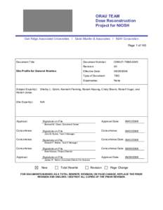 ORAU TEAM Dose Reconstruction Project for NIOSH Oak Ridge Associated Universities I Dade Moeller & Associates I MJW Corporation Page 1 of 143