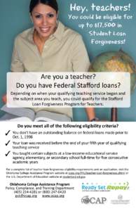 Teacher Loan Forgiveness Program Poster