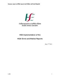 National Health Service / Clinical governance / Emergency medical services / Patient safety / Health Information and Quality Authority / Emergency department / HSE National Ambulance Service / Health Service Executive / Medicine / Health / Healthcare management