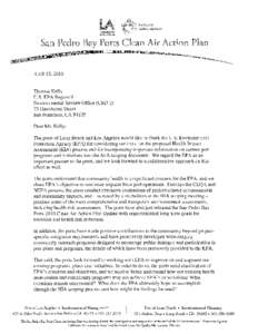 Letter From San Pedro Bay Ports Clean Air Action Plan