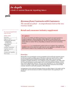 Revenue from Contracts with Customers The standard is final – A comprehensive look at the new revenue model No[removed]supplement) June 18, 2014