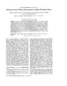 Psvsror-ocv. BrocnrulsrRY, aNn ToxtcolocY  Nutrients in SocialWasp (Hymenoptera: Vespidae,Polistinae) Honey