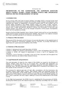 [removed]9th December 2011 INFORMATION TO THE COMMISSION, THE EUROPEAN AVIATION SAFETY AGENCY (EASA), OTHER MEMBER STATES AND INTERESTED