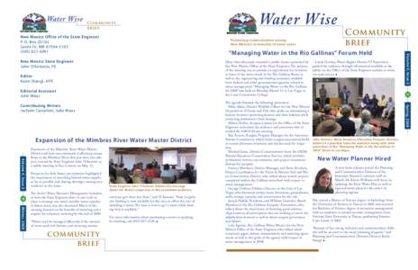 Water Wise  Community brief  Promoting communication among