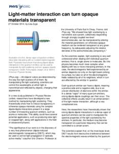 Light-matter interaction can turn opaque materials transparent