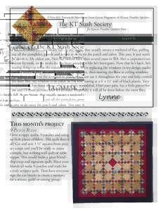 A Monthly Pattern & Newsletter from Lynne Hagmeier of Kansas Troubles Quilters 