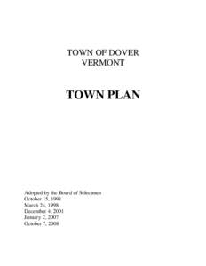 TOWN OF DOVER VERMONT TOWN PLAN  Adopted by the Board of Selectmen