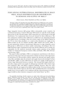 The Economic Journal, 114 (April), 466–486.  Royal Economic SocietyPublished by Blackwell Publishing, 9600 Garsington Road, Oxford OX4 2DQ, UK and 350 Main Street, Malden, MA 02148, USA. EXPLAINING INTERNATIONA