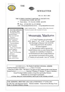 A BN[removed]THE NEWSLETTER NO. 62 M AY 2013 THE GYM PIE & DISTRICT HISTORICAL SOCIETY INC.