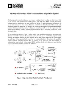 MT-049: Op Amp Total Output Noise Calculations for a Single-Pole System