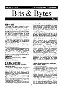 Autumn[removed]ICL Pensioners’ Newsletter Bits & Bytes No 19