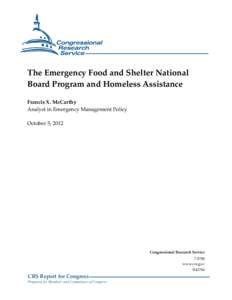 The Emergency Food and Shelter National Board Program and Homeless Assistance