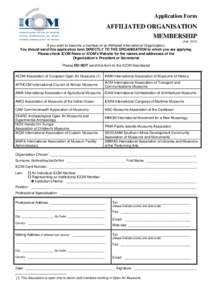 Application Form  AFFILIATED ORGANISATION MEMBERSHIP (July 2010)