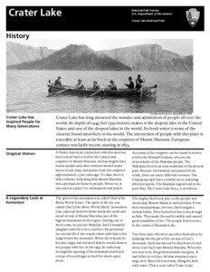 Volcanology / Cascade Range / Cascade Volcanoes / Llao / Mount Mazama / Wizard Island / William Gladstone Steel / Rogue River / Lake / Crater Lake / Volcanism / Geology