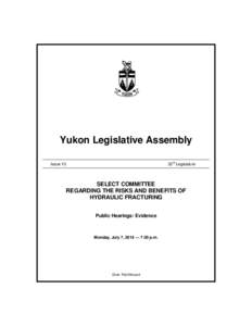 Yukon Legislative Assembly rd Issue[removed]Legislature