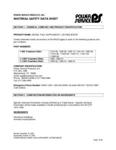 MATERIAL SAFETY DATA SHEET