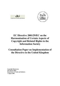 EC Directive[removed]EC on the Harmonisation of Certain Aspects of Copyright and Related Rights in the Information Society