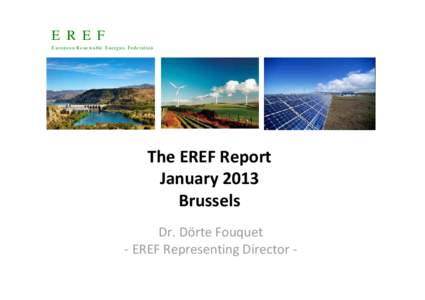 EREF European Renewable Energies Federation The EREF Report January 2013 Brussels