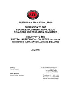 Microsoft Word - AEU Submission on Australian technical colleges final.doc