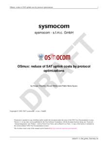 OSmux: reduce of SAT uplink costs by protocol optimizations  i A FT