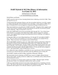 DART Hybrid & MCI Bus History & Information As of June 22, [removed]Hybrid buses as of this date[removed]’ MCI D4500 buses as of this date. Hybrid History and Details: DART received its first two buses featuring hybrid-e