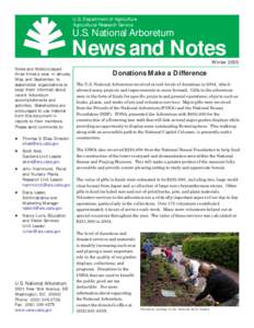 U.S. Department of Agriculture Agricultural Research Service U.S. National Arboretum  News and Notes
