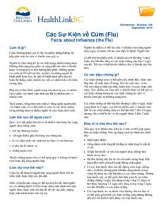 Facts About Influenza (Flu) - BC HealthFile #12b - Vietnamese version
