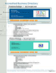 Accredited Business Directory Premium Package / $2,700 per year ABC Company