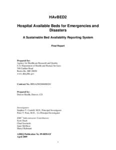 HAvBED2: Hospital Available Beds for Emergencies and Disasters