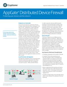AppGate Distributed Device Firewall – Datasheet  AppGate® Distributed Device Firewall Protecting user devices and the network