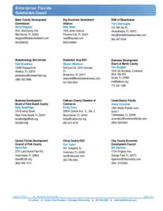Enterprise Florida Stakeholders Council Baker County Development Commission Darryl Register 20 E. MacClenny Ave.