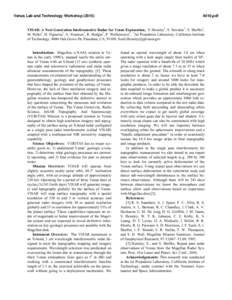 Venus Lab and Technology Workshop[removed]pdf VISAR: A Next Generation Inteferometric Radar for Venus Exploration, S. Hensley1, S. Smrekar1, S. Shaffer1, M. Paller1, H. Figueroa1, A. Freeman1, R. Hodges1, P. Walkeme