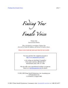 Finding Your Female Voice