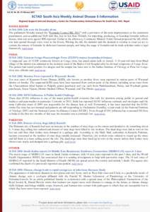 www.saarc-rsu-hped.org  Vol. 04, No. 08, 19 February 2015 ECTAD South Asia Weekly Animal Disease E-Information Regional Support Unit and Emergency Centre for Transboundary Animal Diseases for South Asia, FAO, Nepal