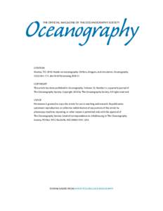 Oceanography The Official Magazine of the Oceanography Society CITATION Manley, T.O[removed]Hands-on oceanography: Drifters, drogues, and circulation. Oceanography 23(4):165–171, doi:[removed]oceanog[removed].