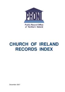 CHURCH OF IRELAND RECORDS INDEX