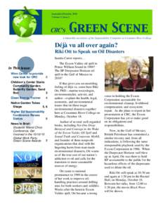 September/October 2010 Volume 3, Issue 1 CRC’s  Green Scene