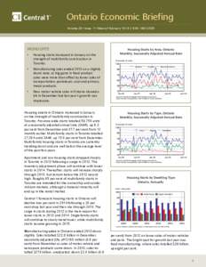 Ontario Economic Briefing Volume 20 • Issue 7 • Week of February 10-14 | ISSN: [removed]HIGHLIGHTS: •