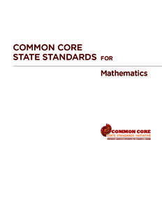 Common Core State Standards for  Mathematics