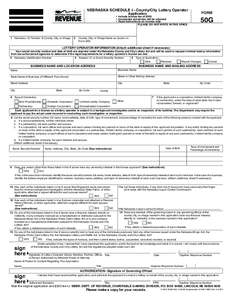 NEBRASKA SCHEDULE I – County/City Lottery Operator  FORM Application