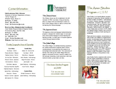 The Asian Studies  Contact Information: