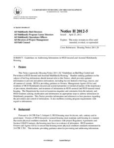 U.S. DEPARTMENT OF HOUSING AND URBAN DEVELOPMENT WASHINGTON, DC[removed]ASSISTANT SECRETARY FOR HOUSINGFEDERAL HOUSING COMMISSIONER  As Special Attention of