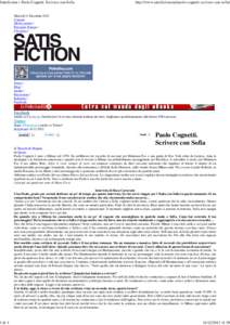 (Satisfiction » Paolo Cognetti. Scrivere con Sofia)