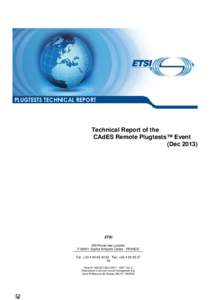CAdES_2013_Plugtests_Technical_Report_1.1