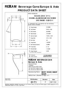 RE AM Beverage Cans Europe & Asia PRODUCT DATA SHEET PRODUCT DESCRIPTION H