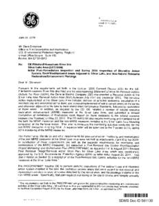GE - HOUSATONIC RIVER, LETTER REGARDING INITIAL POST-REMEMDIATION INSPECTION AND SPRING 2014 INSPECTION OF SHORELINE ARMOR SYSTEM, BACKFILLED/RESTORED AREAS ADJACENT TO SILVER LAKE, AND NON-NATURAL RESOURCE RESTORATION/E