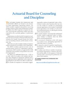 Actuarial Board for Counseling and Discipline T  he Actuarial Board for Counseling and