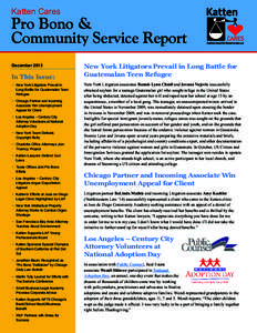 Katten Cares  Pro Bono & Community Service Report December 2013